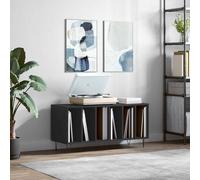 vidaXL Mueble para discos Mueble tocadiscos Madera contrachapada 100x38x48 cm Negro