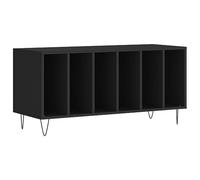 vidaXL Mueble para discos Mueble tocadiscos Madera contrachapada 100x38x48 cm Negro