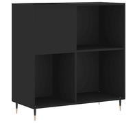 vidaXL Mueble para discos y tocadiscos, madera contrachapada negro 84,5x38x89 cm