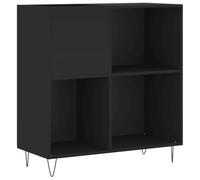 vidaXL Mueble para discos Tocadiscos Armario para vinilos Madera contrachapada Negro 84,5x38x89 cm