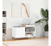 vidaXL Mueble para discos y tocadiscos – Madera de ingeniería Blanco 85x38x48 cm