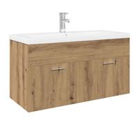 vidaXL Mueble para lavabo con lavabo empotrado artesanal de roble