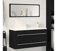 vidaXL Mueble para lavabo de baño roble negro 100x38,5x48 cm