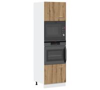 vidaXL Mueble para microondas Lyon Roble artesanal 60×57×207 cm madera de ingeniería