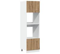 vidaXL Mueble para microondas Lyon Roble artesanal 60×57×207 cm madera de ingeniería