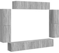 vidaXL: Mueble para televisión, 8 unidades, color gris Sonoma