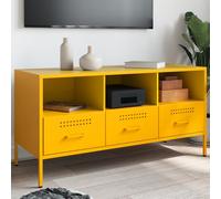 vidaXL Mueble para TV acero amarillo mostaza 100,5x39x50,5 cm