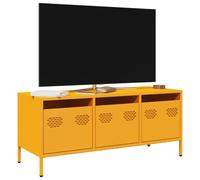 vidaXL Mueble para TV acero laminado en frío amarillo 101,5x39x43,5 cm