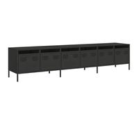 vidaXL Mueble para TV acero laminado en frío negro 202x39x43,5 cm