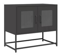 vidaXL Mueble para TV, acero laminado en frío, negro, 68x39x60,5 cm