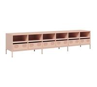 vidaXL Mueble para TV – Acero laminado en frío Rosa 202x39x43,5 cm