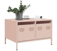 vidaXL Mueble para TV acero laminado en frío rosa 68x50x43,5 cm