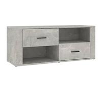 vidaXL Mueble para TV Armario Auxiliar Consola Compartimiento Decoración Almacenamiento Salón Sala de Estar Contrachapada Gris Hormigón