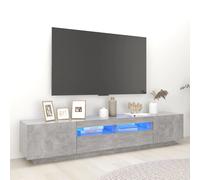 vidaXL Mueble para TV con luces LED gris hormigón 200x35x40 cm