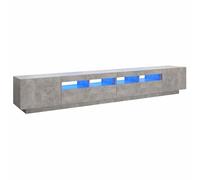 vidaXL Mueble para TV con Luces LED Gris hormigón 260x35x40 cm