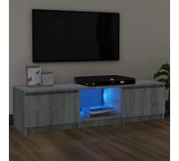 vidaXL Mueble para TV con Luces LED Gris Sonoma 140x40x36 cm
