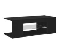 vidaXL Mueble para TV con Luces LED Soporte Armario Aparador Estante Salón Sala de Estar Dormitorio Decoración Entretenimiento Negro 90x39x30 cm