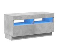 vidaXL Mueble para TV con Luces LED Soporte Mobiliario Aparador Estante Salón Sala de Estar Dormitorio Decoración Gris Hormigón 80x35x40 cm