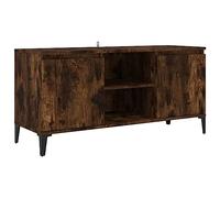vidaXL Mueble para TV con patas de metal roble ahumado 103,5x35x50 cm