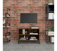 vidaXL Mueble para TV con patas de metal roble ahumado 69,5x30x50 cm