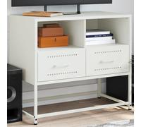 vidaXL Mueble para TV de Acero Blanco 68x39x60,5 cm