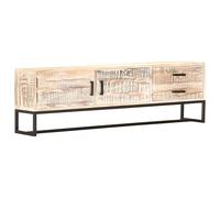 vidaXL Mueble para TV de madera maciza de acacia blanco 140x30x45 cm