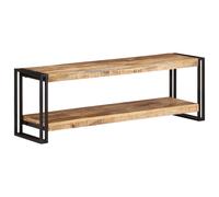 vidaXL Mueble para TV de madera maciza de mango rugosa Negro, Mueble de Salon, Mueble TV, Mueble TV salon, Mesa de TV, Mueble tele