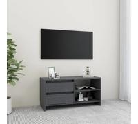 vidaXL Mueble para TV de madera maciza de pino gris 80x31x39 cm