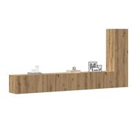 vidaXL Mueble para TV de pared madera contrachapada artesanal 3 piezas