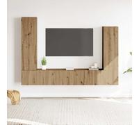 vidaXL Mueble para TV de pared madera contrachapada artesanal 4 piezas