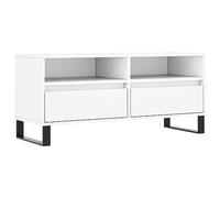 vidaXL Mueble para TV Madera contrachapada Blanco 100x34,5x44,5 cm, Soporte de TV, Banco de TV, Muebles para Equipos de música, aparador de TV