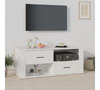 vidaXL Mueble para TV madera contrachapada blanco 100x35x40 cm