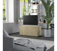 vidaXL Mueble para TV madera contrachapada color roble 80x34x36 cm