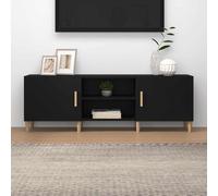 vidaXL Mueble para TV madera contrachapada negro 150x30x50 cm