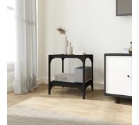 vidaXL Mueble para TV madera contrachapada y acero negro 40x33x41 cm