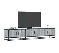 vidaXL Mueble para TV madera de ingeniería 210x35x41 cm en color Negro/Roble ahumado/Gris sonoma y más | almacenamiento funcional diseño moderno para baño dormitorio sala
