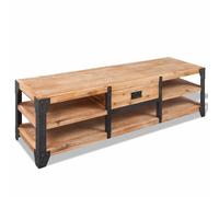 vidaXL Mueble para TV Armario bajo de salón Madera de acacia maciza Marrón 140x40x45 cm