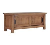 vidaXL Mueble para TV Mesa Salón Comedor Televisión Televisor Equipo de Música Armario Bajo Almacenaje Soporte 90x30x35cm Madera de Teca Maciza