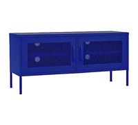 vidaXL Mueble para TV Soporte Mobiliario Aparador Armario Estante Salón Sala de Estar Dormitorio Decoración de Acero Azul Marino 105x35x50 cm