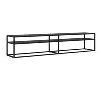 vidaXL Mueble para TV vidrio templado, negro, 200x40x40,5 cm