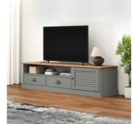 vidaXL Mueble para TV Vigo Madera maciza de pino 156x40x40 cm 2 cajones 1 puerta Gris