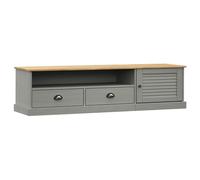 vidaXL Mueble para TV Vigo Madera Maciza de Pino Gris 156x40x40 cm