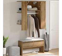 vidaXL Mueble recibidor madera ingeniería roble artesanal 97,5x37x99cm