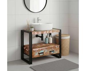vidaXL Mueble Tocador con cajón Multicolor Madera sólida recuperada