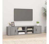 vidaXL Mueble TV 2 uds madera contrachapada gris Sonoma 80x31,5x36 cm