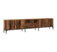 vidaXL Mueble TV con cajón Madera ingeniería envejecida 200x25x44 cm