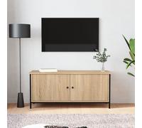vidaXL Mueble TV con puertas – contrachapado roble Sonoma 102x35x45 cm
