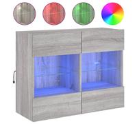 vidaXL Mueble TV de pared con luces LED 78,5x30x60,5 cm, Mueble de Salon, Mueble TV, Mueble TV salon, Mesa de TV, Mueble tele