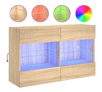 vidaXL Mueble TV de pared con luces LED 98,5x30x60,5 cm, Mueble de Salon, Mueble TV, Mueble TV salon, Mesa de TV, Mueble tele