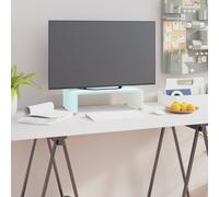 vidaXL Mueble TV/Elevador de monitor cristal verde 40x25x11 cm